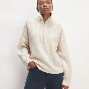 Everlane Wool The Felted Merino Half zip sweater